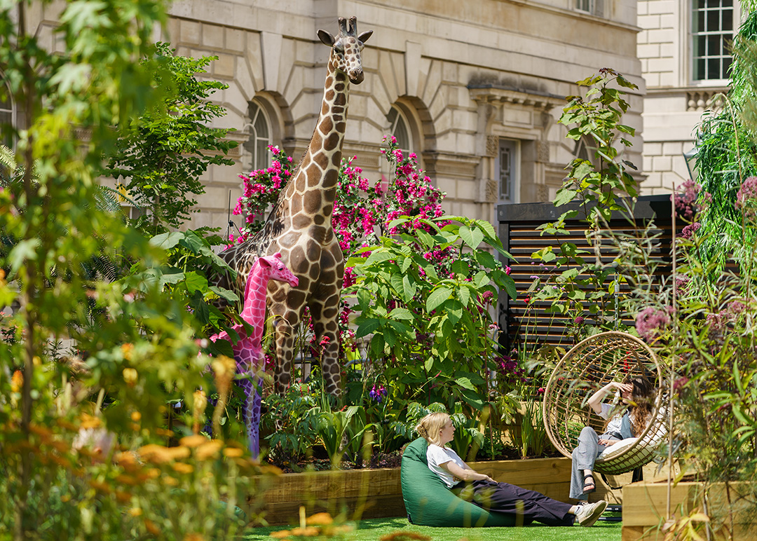 People sitting in the Wonder Garden