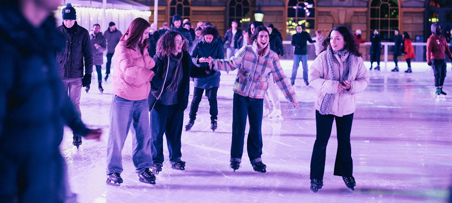 Skate at Somerset House Virgin-Atlantic Holidays - people skating