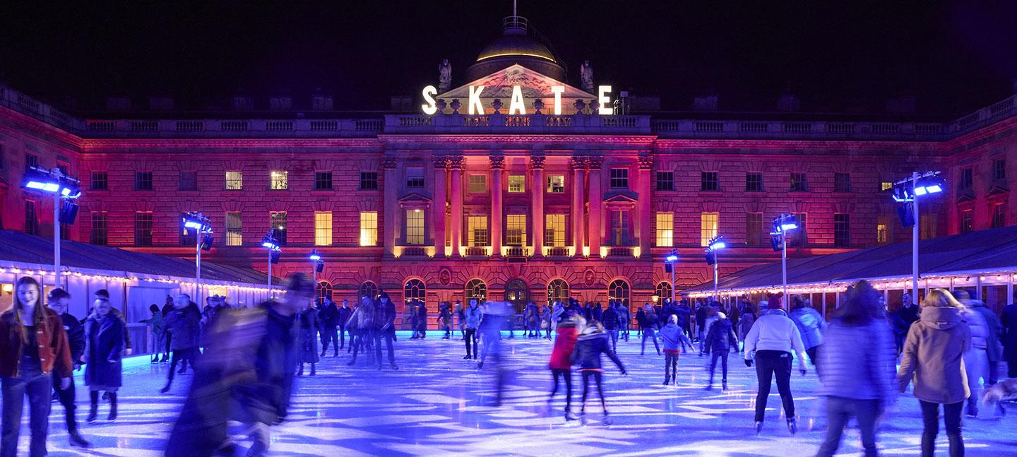 People ice skating at Somerset House