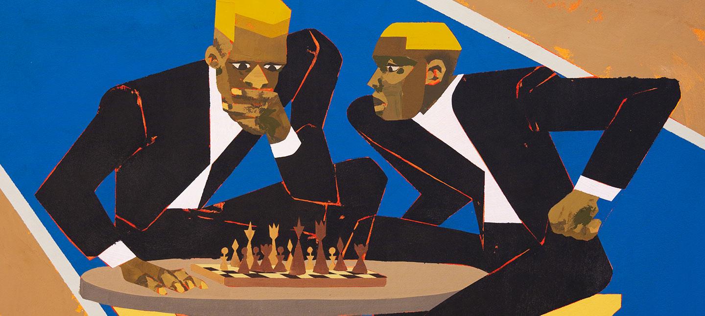 Terence Maluleke, Strategic Minds, 2023, Acrylic on canvas