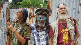 Film still of reggae legends Winston McAnuff, Kiddus I and Cedric Myton looking at the camera. Image courtesy of Picturehouse